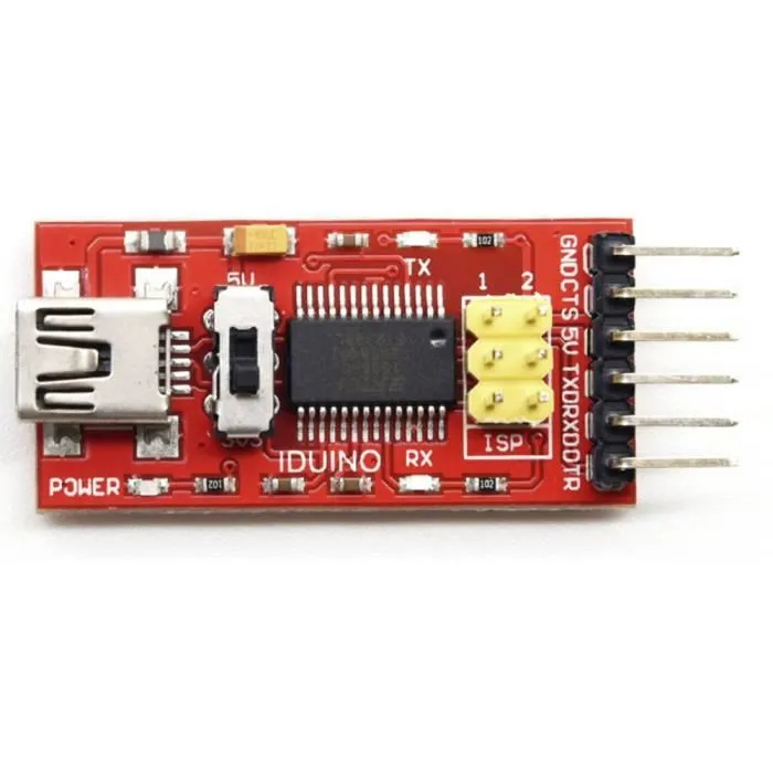 Convertisseur USB vers série TTL avec sélection de tension 3.3V ou 5V via cavalier
